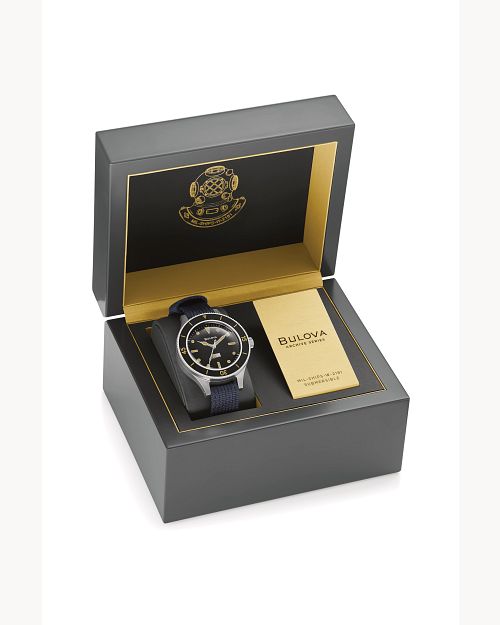 時計 LANLAN Black Dial Nylon Strap MIL SHIPS 98A266 | Bulova